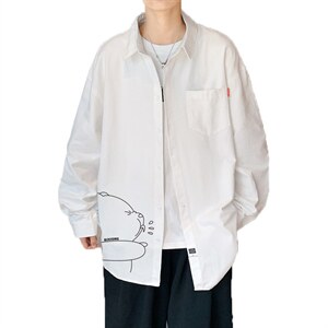 春季长袖衬衫男宽松港风衬衣男外套男CSCS281-P35,男装衬衫,电商B371