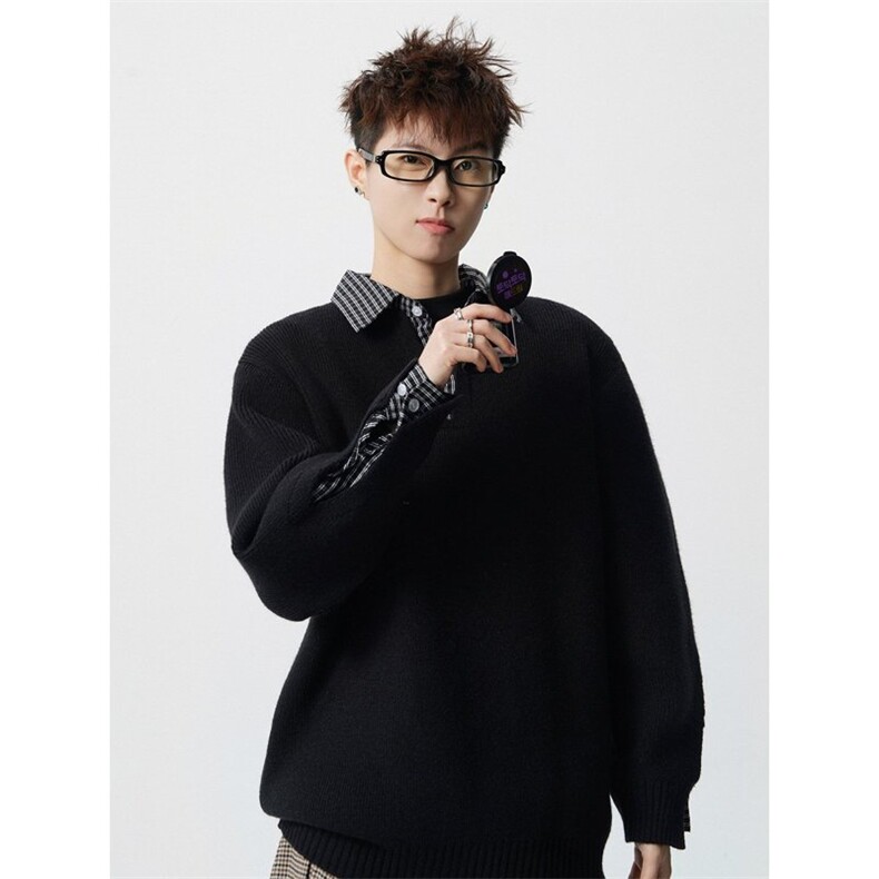 8841-P682025年秋冬新款休闲毛衣男士时尚长袖宽松针织衫上衣,男装针织衫/毛衣,电商A113