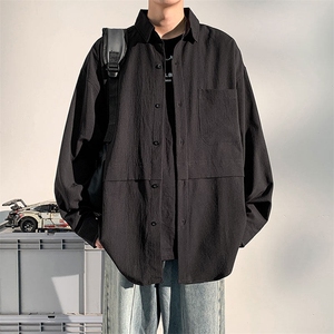 衬衫男2025春季新款港风宽松大码长袖衬衣CS110-P45图片