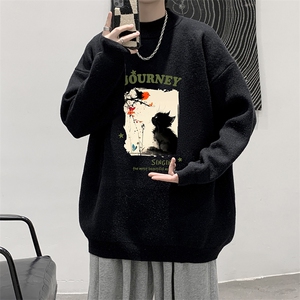 半高领毛衣男大码胖子针织衫毛线衣 M18433-P45 加绒款-P65图片