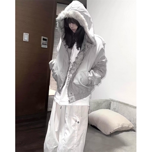 原创正品座山雕冬季棉服短宽cleanfit保暖加厚毛领外套男女图片