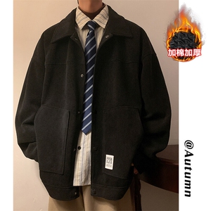 冬款街头复古加棉加厚单排扣棉服男立体贴袋加厚外套J501加棉-P90图片