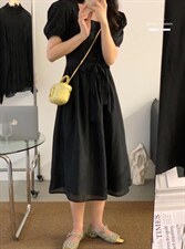 法式连衣裙夏季设计感众温柔高级感初恋裙子，女装连衣裙，香丽迪1