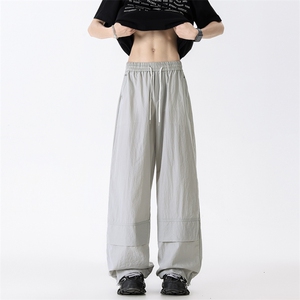 美式抽绳休闲裤男女夏季薄款cleanfit速干运动阔腿裤爵士工装裤子,男装工装外套,四季星座505