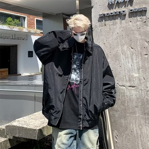 美式复古高潮牌街褶皱夹克男秋季翻领休闲情侣上衣外套女 HT16图片
