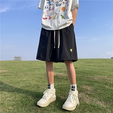 2023夏季多巴胺宽松短裤刺绣小标沙滩裤B315-K23352-特p20控38，男装休闲裤，电商B315