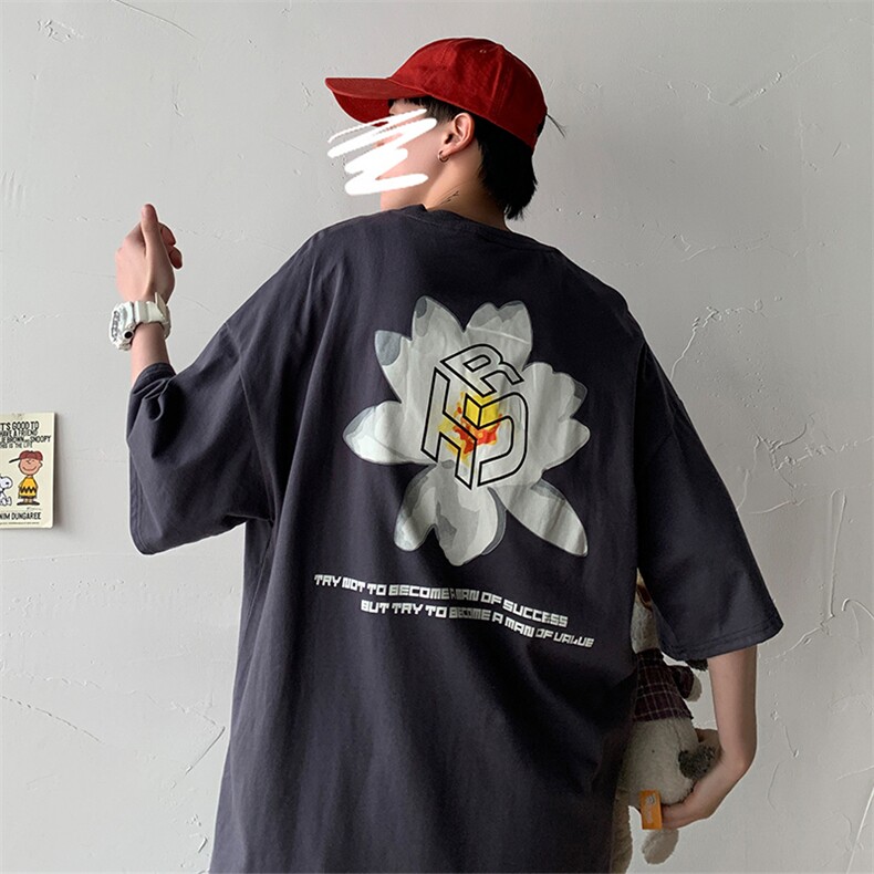 【】A003-HT1187-P25夏装新款花朵印花短袖T恤几物，男装T恤，电商A003