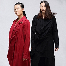 风棉麻打坐居士汉服宽松长款披风衣民族套装瑜伽服Q9220-P190，男装风衣，星座1105-3