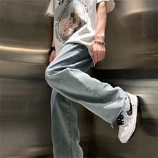 夏季潮牌宽松直筒牛仔裤男ins高街痞帅百搭休闲九分裤K3582-P38，男装牛仔裤，星座512-3