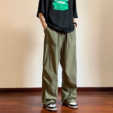 休闲裤男夏季薄款宽松直筒潮牌裤子男士工装百搭速干阔腿长裤，男装休闲裤，星座716-2