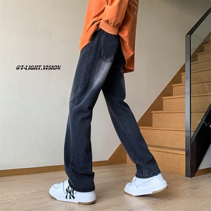 B221 美式ins高街小众百搭纯色微喇牛仔裤 LK22087-P55 控78图片