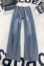 B221美式ins高街暗黑结构宽松直筒牛仔裤LK25562-特P38控68，男装牛仔裤，电商B221