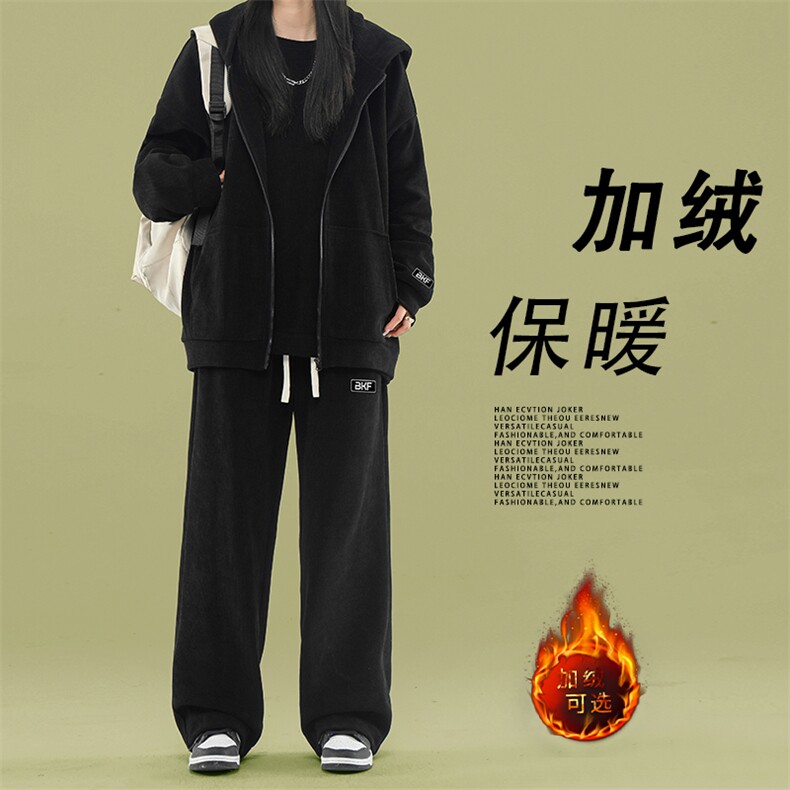新款加绒保暖运动加厚宽松休闲套装SJT861-特批176加绒特批206图片