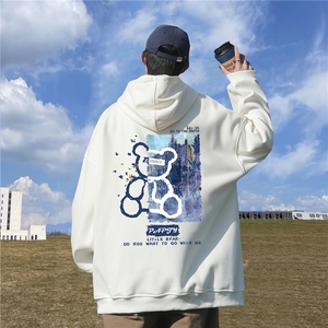340克 65%棉高品质连帽卫衣男秋季棉65%聚酯纤维35% WY0183图片