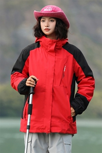 户外三合一拼接冲锋衣宽松百搭防风防水外套夹克男女款1818-P95图片