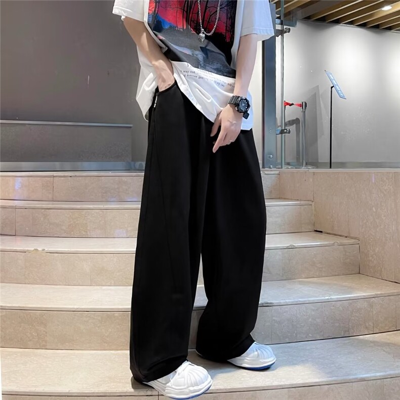 美式vibe休闲裤男秋季新款ins潮拖地抽绳卫裤宽松长裤K2154-P33,男装休闲裤,星座412-3