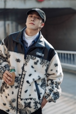 2024冬新款日系外景羊羔毛拼接加厚立领棉衣棉服YG02-P120控150，男装棉衣，星座914-3