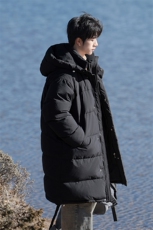 冬季新款90白鸭绒户外纯色宽松长款羽绒服情侣D5186-TP225308，男装羽绒服，电商A102