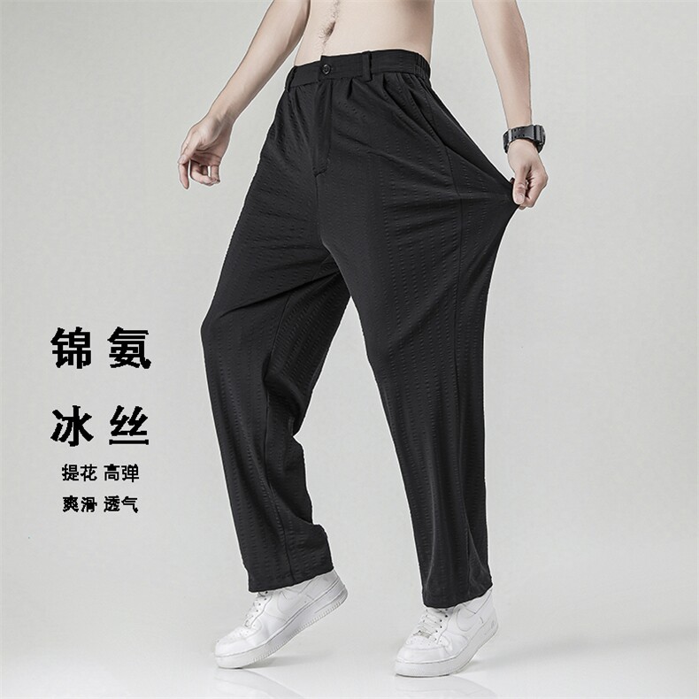 K335-P58夏高端锦氨冰丝肌理感面料拉链腰头休闲裤西装裤，男装西服套装，星座703-1