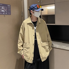 春秋日系复古翻领工装夹克外套男士宽松休闲外套JK035-P60，男装夹克，星座308B-1
