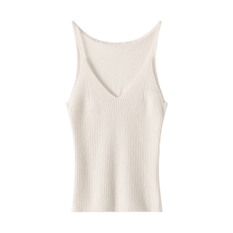 2025年秋季新款深V甜美女士针织吊带，女装背心吊带，金暖绒