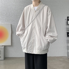 M-8XL棒球服男款春秋特大码加肥加大男装飞行员夹克外套JK001P65，男装夹克，电商B312