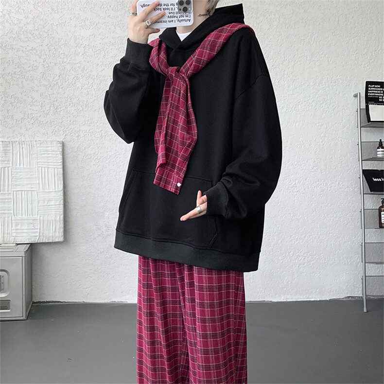 小众两连帽撞色大码卫衣套装T797特P65K797特P42TZ797特P107,男装休闲套装,电商A059