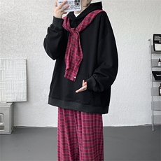 小众两连帽撞色大码卫衣套装T797特P65K797特P42TZ797特P107，男装休闲套装，电商A059