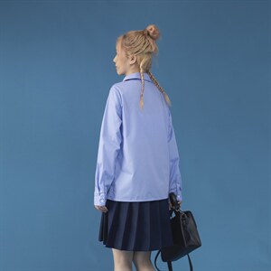 中性C316CS671P58秋装长袖衬衫泰式校服情侣装制服班服学院少年，男装衬衫，电商C316
