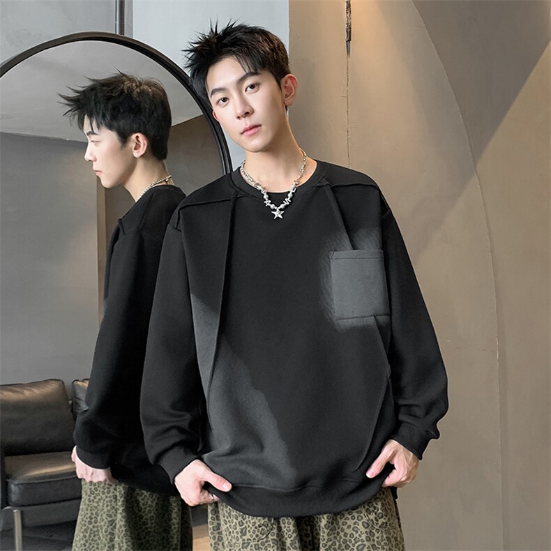 L到8XL2025秋季新款重磅解构扎染长袖卫衣男加肥加大码胖子胖人，男装卫衣，钱塘717(原712)