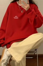 秋装2023港风情侣中性男女大码圆领套头卫衣宽松秋季外套S243-P48，女装短外套，电商A233-1