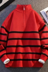 76969-特P65男士毛衣秋冬新款男装保暖内搭线衣条纹立领宽松，男装针织衫/毛衣，电商D310B