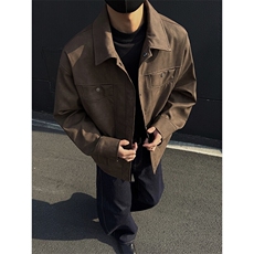 特批P75无差价cleanfit时尚扎染翻领PU夹克大码机车皮衣外套J5207，男装夹克，电商A001