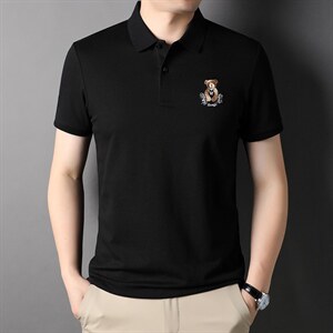 POLO衫男士短袖t恤翻领2023夏季新款潮牌休闲商务男装上衣图片