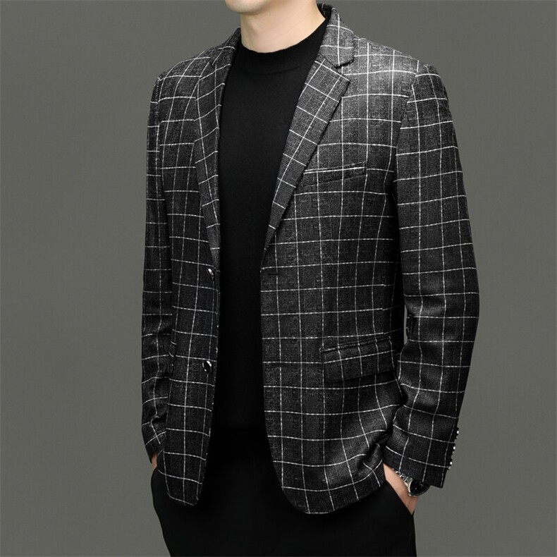 BG1906秋冬新款海宁男士绵羊皮真皮皮衣皮西服休闲男装外套图片