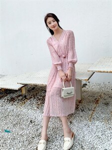 【现货】夏季碎花雪纺连衣裙,女装连衣裙,蕾曼拉