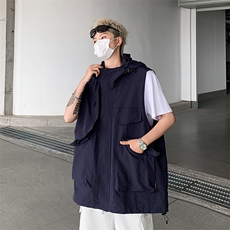F274-P482024夏季新款潮牌百搭工装背心机能坎肩连帽马甲男现货，男装背心/马甲，星座512-6