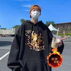 龙年新年卫衣冬季美式加绒加厚连帽卫衣外套DL1800特P35加绒特40，男装卫衣，电商A486