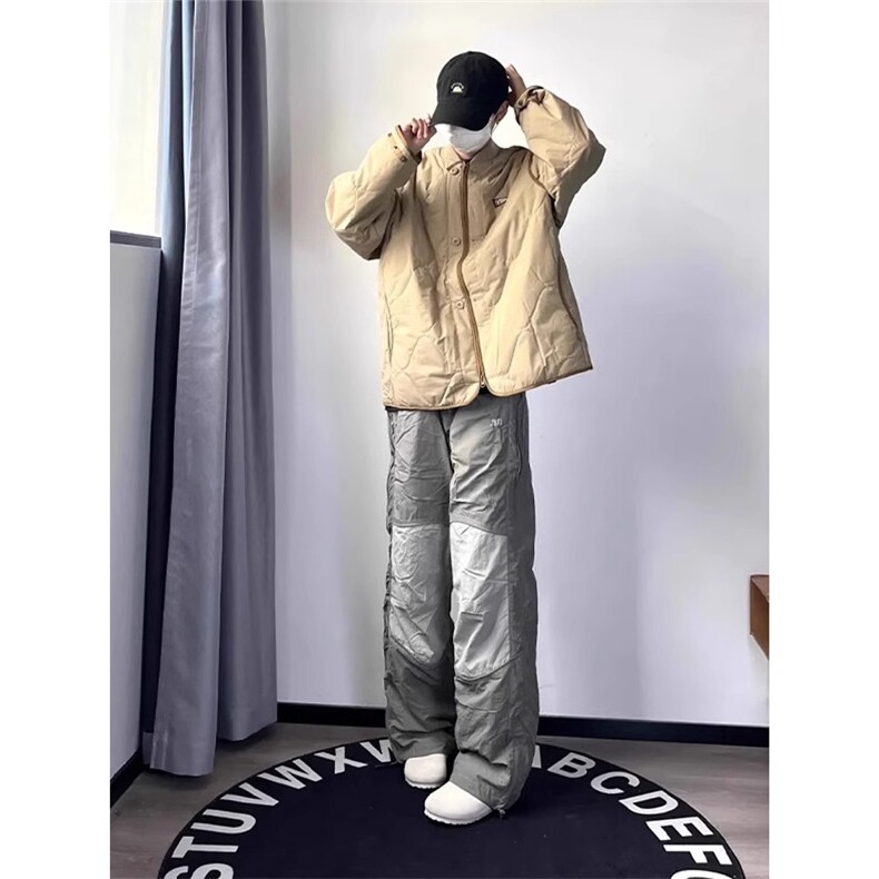 古着vintage棉服潮牌高级感菱格棉衣棒球领棉袄JK9701,男装棉衣,星座516A