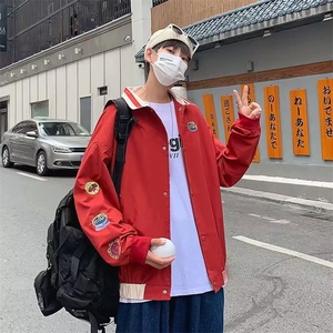 秋季夹克男士工装宽松休闲上衣青年港风ins潮牌刺绣外套JK01-p50图片