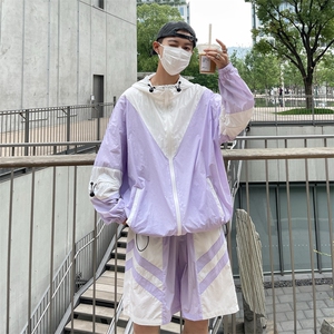 夏季防晒服套装 运动风拼色时尚防晒衣夹克衫男 XZ514-2-1609-P98图片