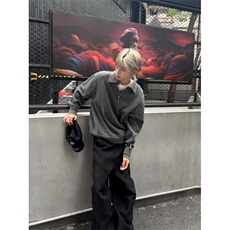 假两件毛衣加厚拼色针织衫宽松D6859-83，男装针织衫/毛衣，星座1012-1