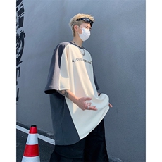 美式潮牌短袖T恤情侣款夏季高街撞色运动体恤XZ514-2-202454-P58，男装T恤，星座514-2(原B239)