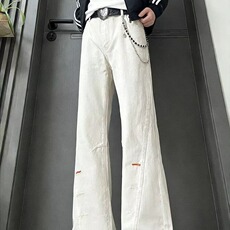 美式裤子男款春秋季2026新款潮牌宽松直筒阔腿牛仔裤AM1313P42，男装牛仔裤，星座1013-5