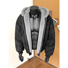抖音得物品质座山雕皮衣外套棉衣棉服夹克连帽棉袄袖子全绒TP58，男装夹克，星座207