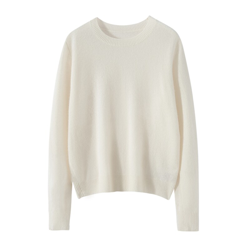 2025秋季新款羊绒衫女100纯山羊绒高级纯色针织衫简约亲肤套衫，女装羊绒衫，戎叶云台