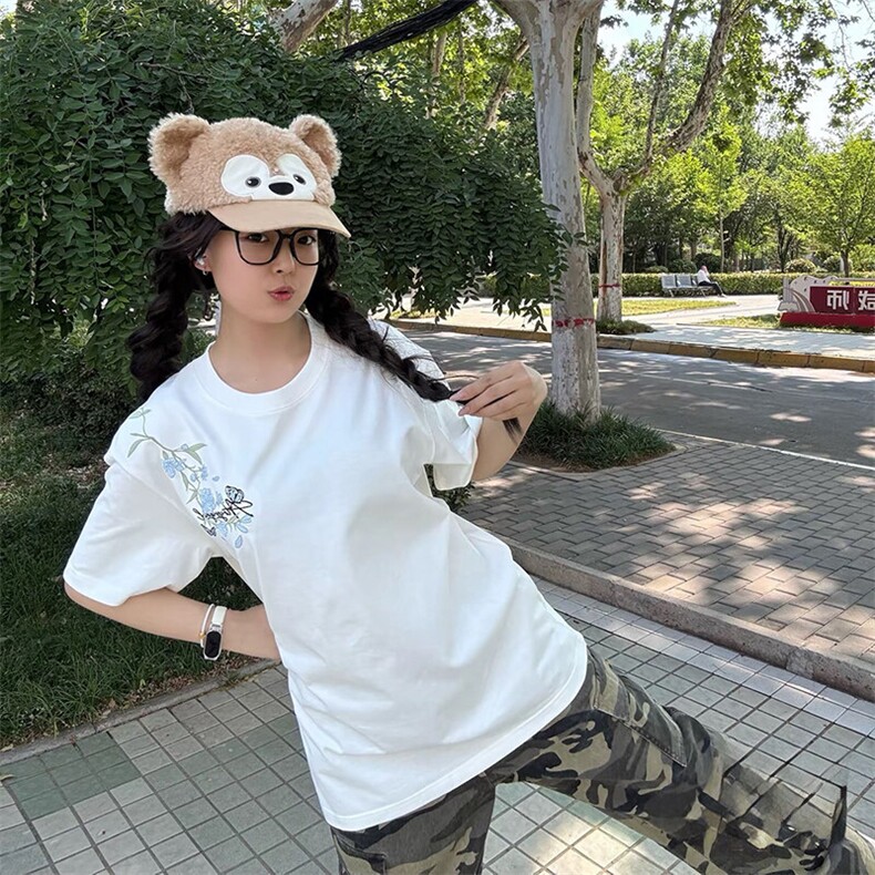 万针全刺绣解构设计260克重磅双纱纯棉高品质美式高街短袖T恤特35,男装T恤,电商A486