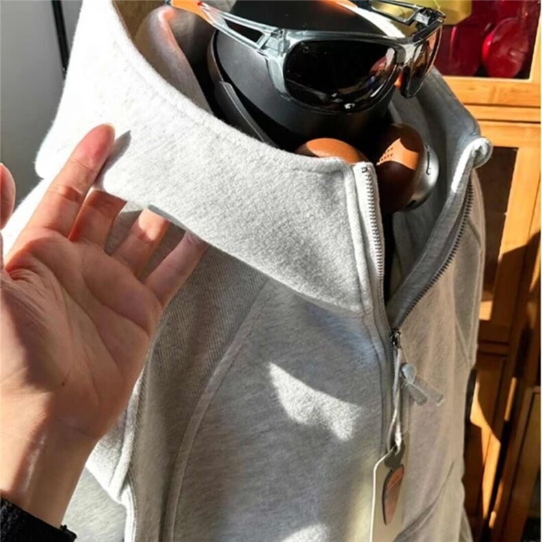 1506-1/QK0020/P57cleanfit黑色半拉链卫衣男款冬季美式连帽外套,女装短外套,星座1506