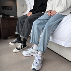 简约牛仔裤新款情侣百搭休闲裤纯色水洗牛仔裤K91P45控58，男装牛仔裤，电商A102B