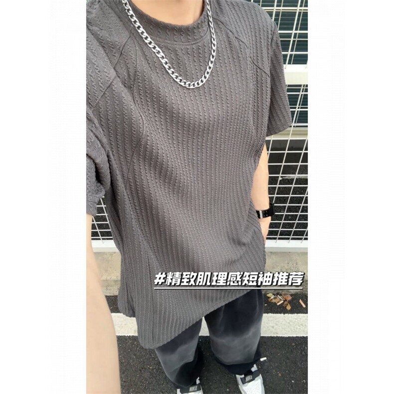 XZ809A/JL02/特P24/控48肌理感拼接圆领T恤,男装T恤,星座809A(原222-1)